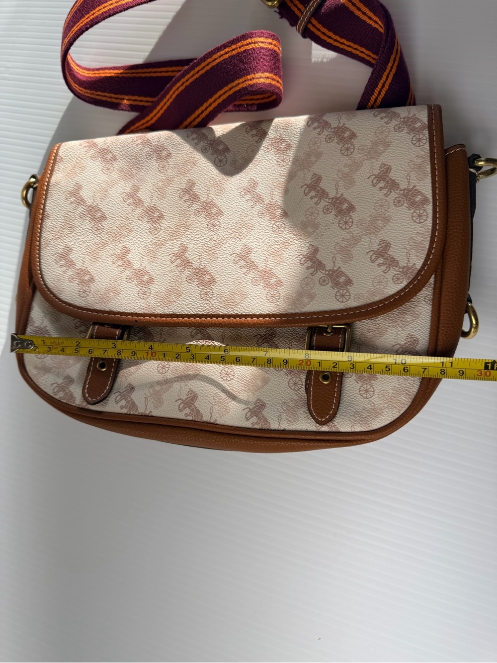 Coach field messenger cross body bag coated canvas white/brown - Picture 12 of 15
